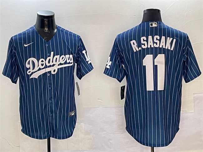 Men%27s Los Angeles Dodgers #11 Roki Sasaki Navy Cool Base Stitched Jersey->los angeles dodgers->MLB Jersey
